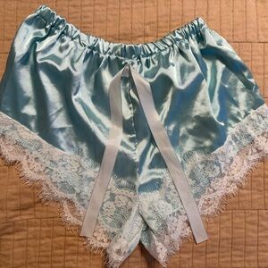 24 - FINAL OFFER! SHEIN Blue Satin Pajama Shorts - Size Small